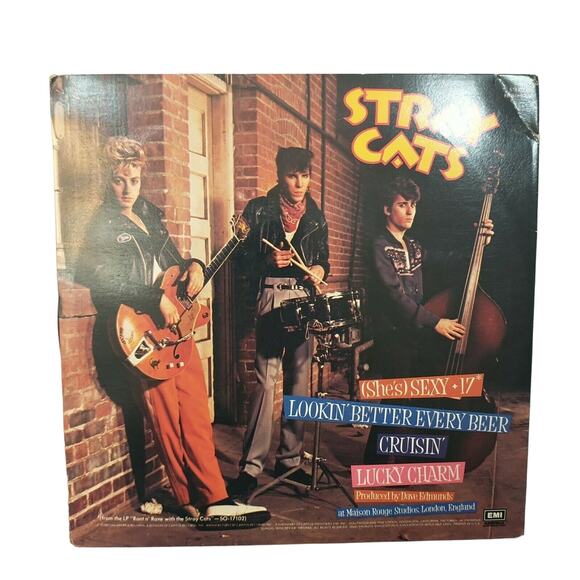 Stray Cats She's Sexy + 17 / 2 Pack 45 Rpm Vinyl 1983 Very good condition - Picture 2 of 7